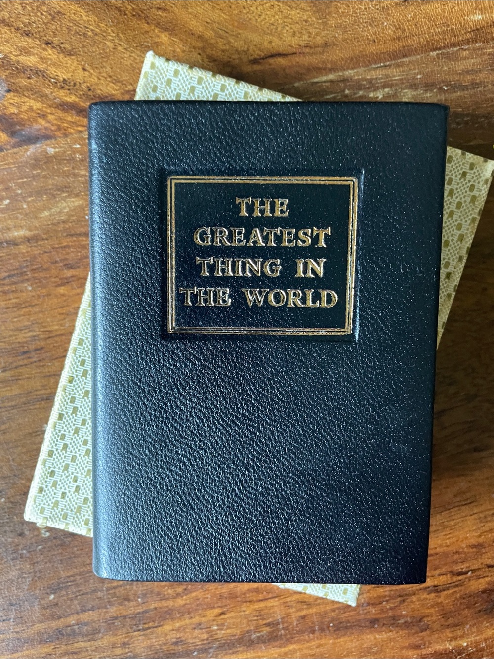 Tiny Black Leather Book “The Greatest Thing In The World" Drummond original box